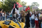 İsrail’i egzoz sesleriyle protesto ettiler