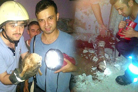 Yavru köpek böyle kurtarıldı