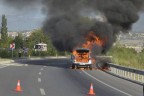 Çevre Yolu’nda araç yandı