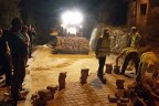Yol işçilerinin gece mesaisi