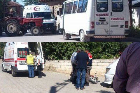 Yaralı almaya giden ambulans kaza yaptı