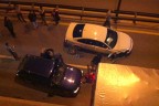 Köprülü kavşaktaki kaza ucuz atlatıldı