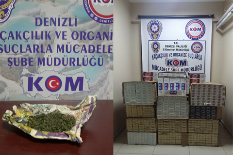 Kaçak sigara ve uyuşturucu ele geçirildi