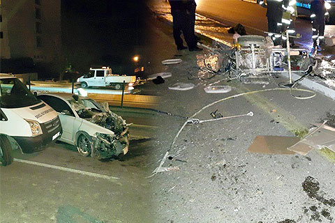Şerit boyayan ekip ölümden döndü