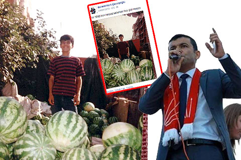 CHP İl Başkanı Çavuşoğlu karpuz tezgahında