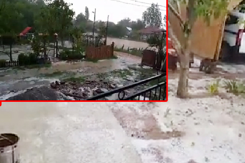 Çameli’de sağanak yağış ve dolu