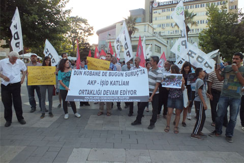 Suruç’taki katliamı yürüyüşle protesto ettiler