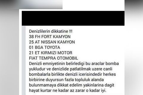 Denizlililer bomba yüklü araç paylaşımlarıyla ilgili açıklama bekliyor