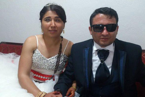Görme engelli çift evlendi