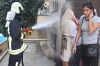 Odunlukta çıkan yangın paniğe neden oldu