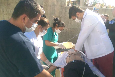 Çameli Devlet Hastanesi’nde tatbikat