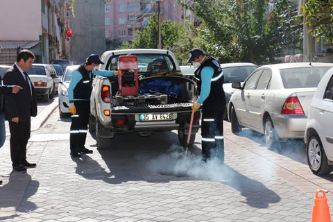 Merkezefendi’de haşere mücadelesi