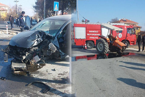 Çivril’de kaza: 2 yaralı