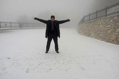 Denizli’de Yüksek kesimlere kar yağdı