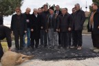 Muhtardan asfalta kurbanlı teşekkür