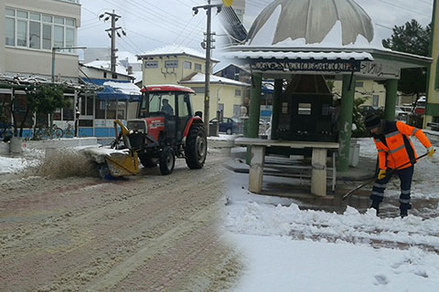 Çivril’de kar seferberliği