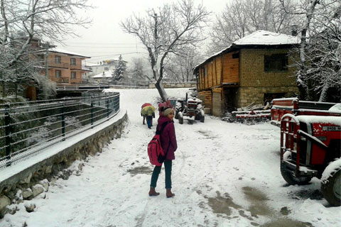 İlçelerden kar manzaraları