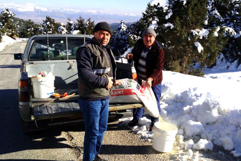 Yaban hayvanları için 3 ton yem bırakıldı
