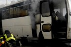Servis otobüsü alev aldı