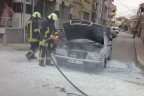 Sümer’de otomobil yandı
