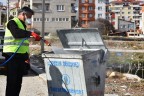 Çöp konteynerleri dezenfekte ediliyor