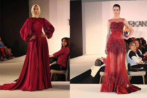 Dekolteyle tesettürü buluşturan defile