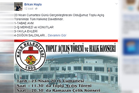Resepsiyon iptal, konsere devam