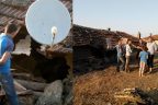 Aşağıdağdere’de dev kaya çatıyı parçaladı