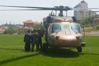 Şehidin babası helikopterle götürüldü