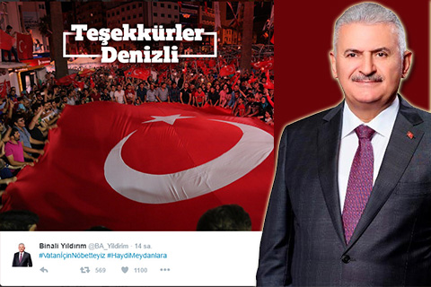 Başbakan Yıldırım’dan Denizli’ye teşekkür