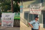 Pankartlı protestoya 3 gözaltı