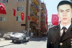 Şehidin sokağa kırmızı beyaza büründü