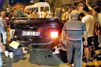Otomobil takla atarak devrildi