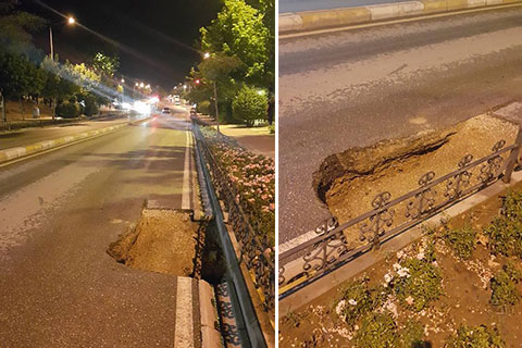 Yol çöktü, sosyal medya karıştı