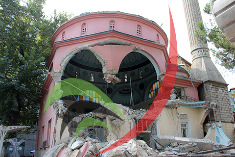 Allı Camii’nin yıkımına başlandı