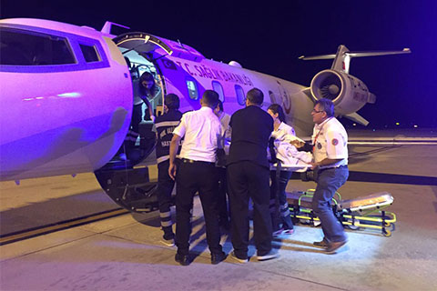 Tedavisi için ambulans uçakla Ankara’ya götürüldü