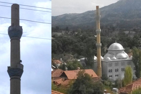 Fırtına minarenin alemini uçurdu