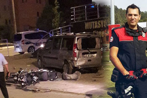 Polis trafik kazasında şehit oldu
