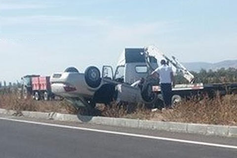Takla attı, ters döndü