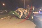 Beton mikseri devrildi, harç yola yayıldı
