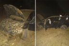 Çivril’de otomobil tarlaya uçtu