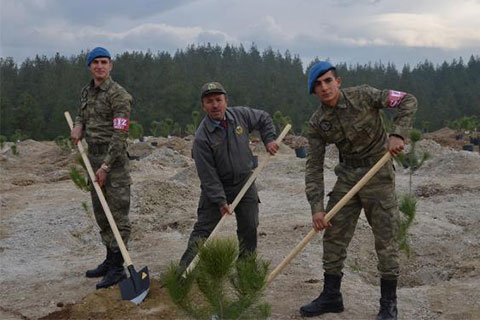 15 Temmuz şehitleri için fidan dikildi