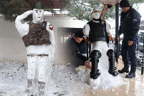 Jandarma ve polis kardan adamlar