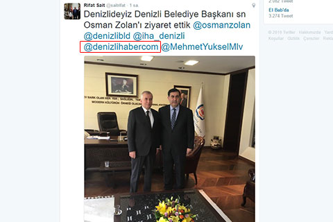 Ak Partili Sait’ten Denizlihaber.com’lu tweet