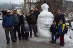 Nasrettin Hoca’nın kardan büstünü yaptılar