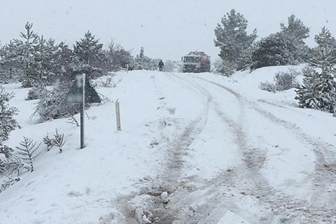 Kar yolları kapattı