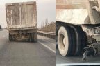 Lastiklerinden ikisi yok ama trafikte