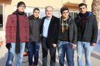 Kursiyerler kayak merkezinde