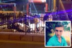 Kontrolden çıkan otomobil korkuluklara saplandı