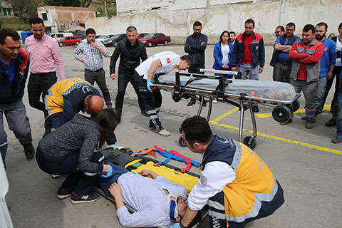 Büyükşehir personeli tatbikatta